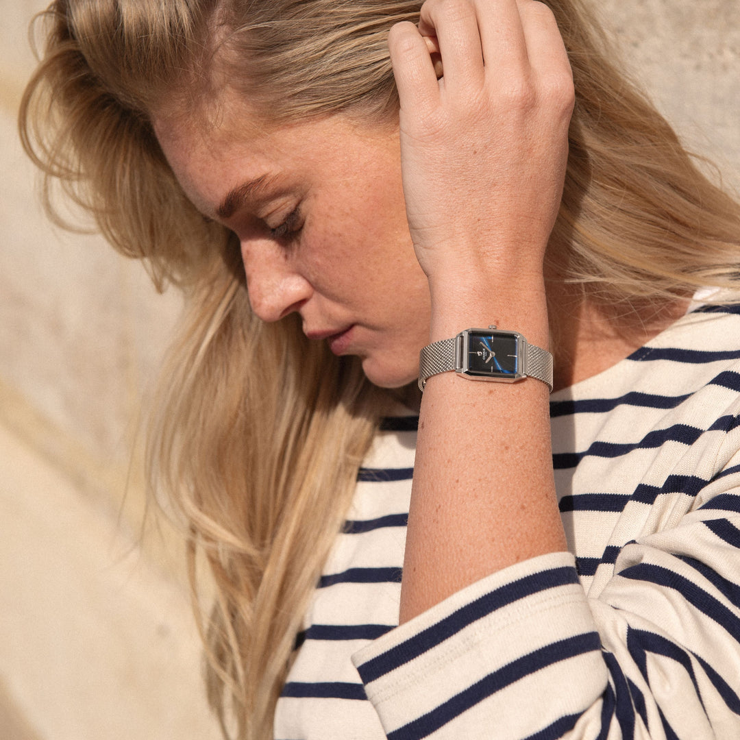 Montre Charlie Paris MONCEAU Acier &amp; Bleu 36 mm