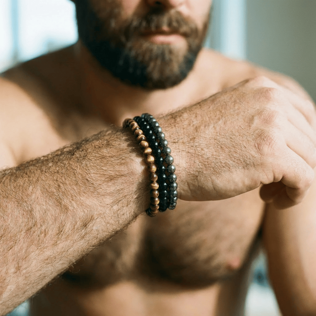 Trio de bracelets Oeil de tigre, Onyx et Hématite Mathieu Blanchard Bracelets Acier inoxydable Trio de bracelets Oeil de tigre, Onyx et Hématite Mathieu Blanchard Joaillerie