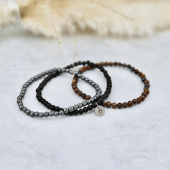 Mathieu Blanchard Bracelets Trio de bracelets Oeil de tigre, Onyx et Hématite