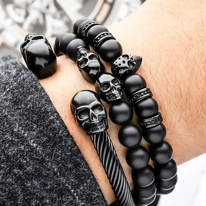 Trio de bracelets Storm en acier inoxydable SkeletonHD Bracelets Acier inoxydable Trio de bracelets Storm pour homme | Mathieu Blanchard Mathieu Blanchard Joaillerie