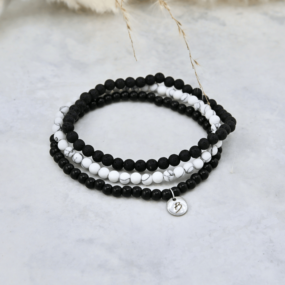 Mathieu Blanchard Bracelets Trio de bracelets Turquoise, Pierre de lave et onyx