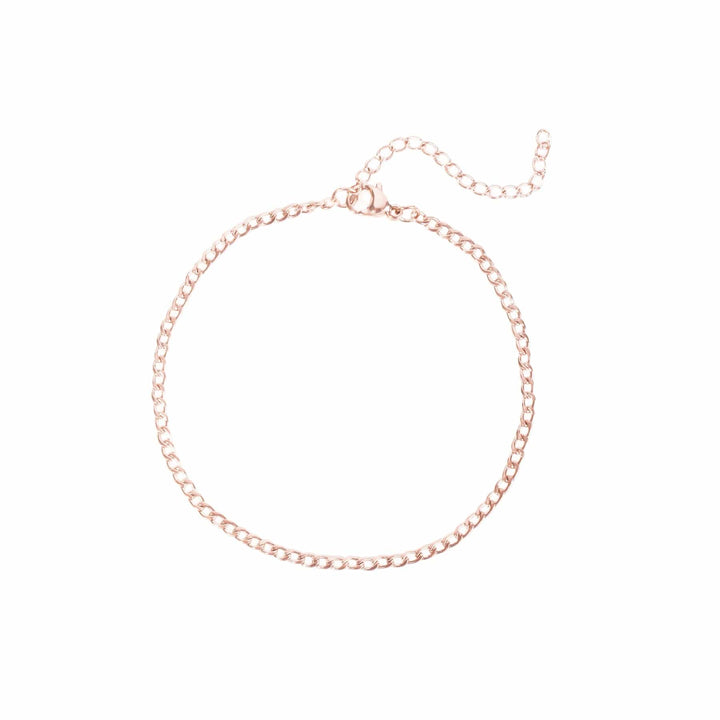 Mia bijoux Bracelets de cheville Bracelet (18 cm + extension de 5 cm) / Rosé Chaine Gourmette - Missy 2.5mm en acier 7, 9 ou 18 pouces